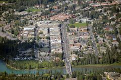 15 Banff Downtown Close Up With Bow River From Banff Gondola On Sulphur Mountain In Summer.jpg